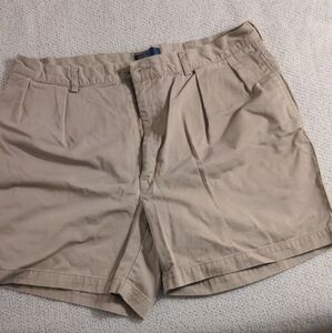 Ralph Lauren Tan Flat Front Shorts Classic Design
